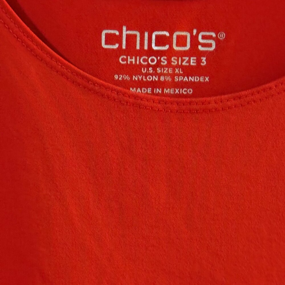 Chico’s Red Sleeveless Tank Top – Size 3 (XL/16) - Picture 2 of 2